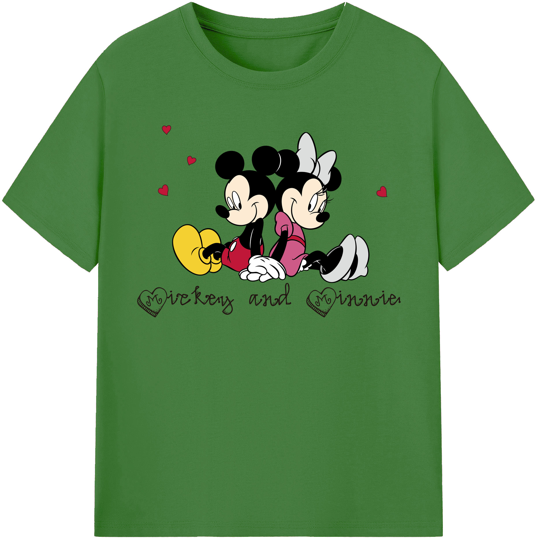 （画像用） ミッキーマウス Mickey Mouse レディースカジュアルプリントTシャツ（綿100％）